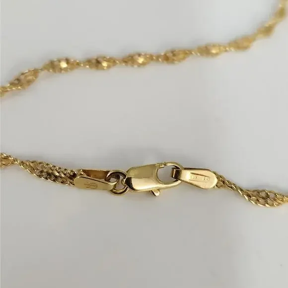 14k Yellow Gold Diamond-Cut Rope Chain Necklace Twisted Textured Design 18" - Picture 3 of 8